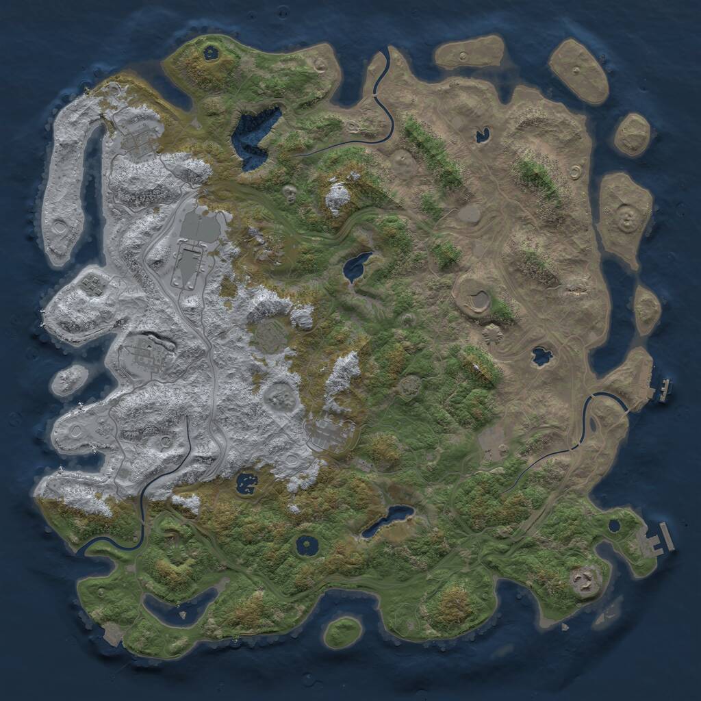 Rust Map: Procedural Map, Size: 4800, Seed: 657040729, 17 Monuments