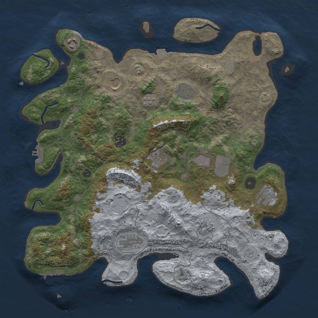 Rust Map: Procedural Map, Size: 4000, Seed: 1535124082, 18 Monuments