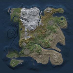 Thumbnail Rust Map: Procedural Map, Size: 3000, Seed: 640111720, 10 Monuments