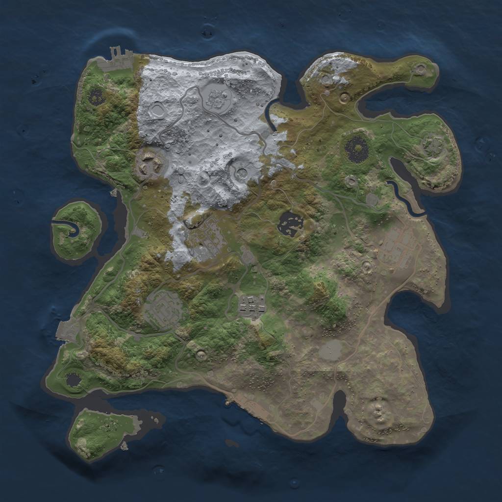 Rust Map: Procedural Map, Size: 3000, Seed: 640111720, 14 Monuments