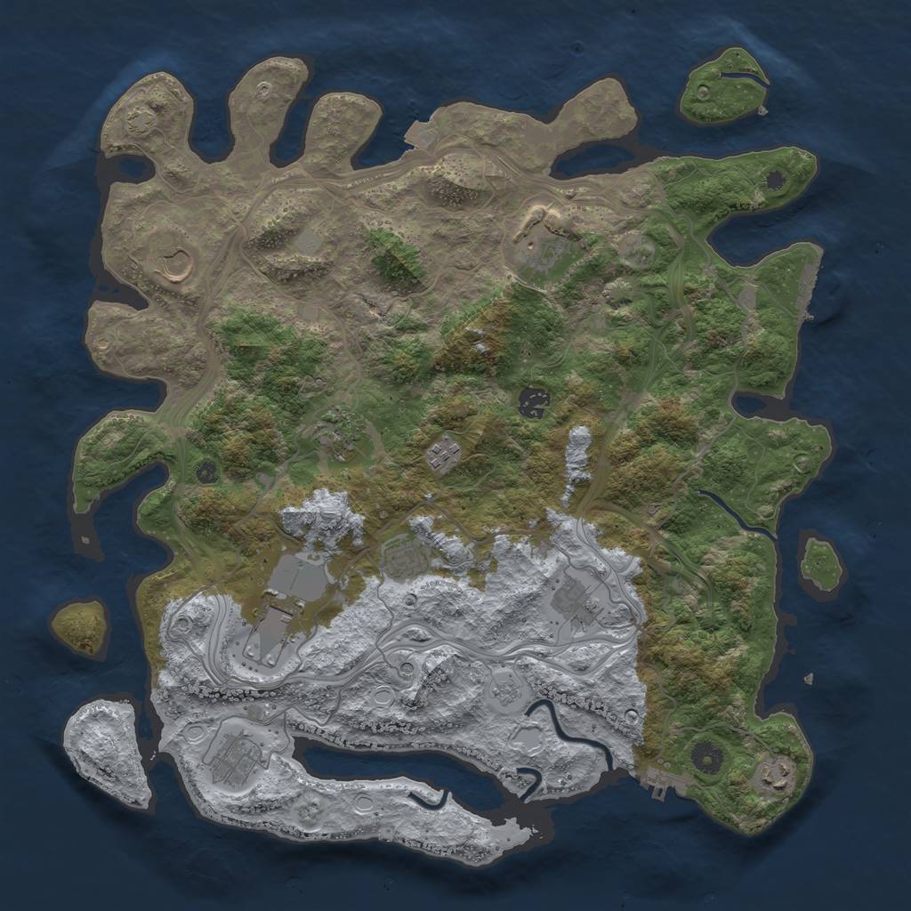 Rust Map: Procedural Map, Size: 4250, Seed: 748040960, 18 Monuments