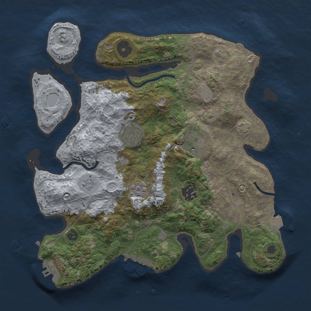 Rust Map: Procedural Map, Size: 3000, Seed: 4215, 11 Monuments