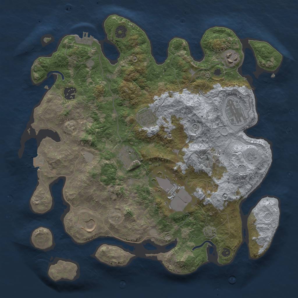 Rust Map: Procedural Map, Size: 3500, Seed: 467492825, 14 Monuments