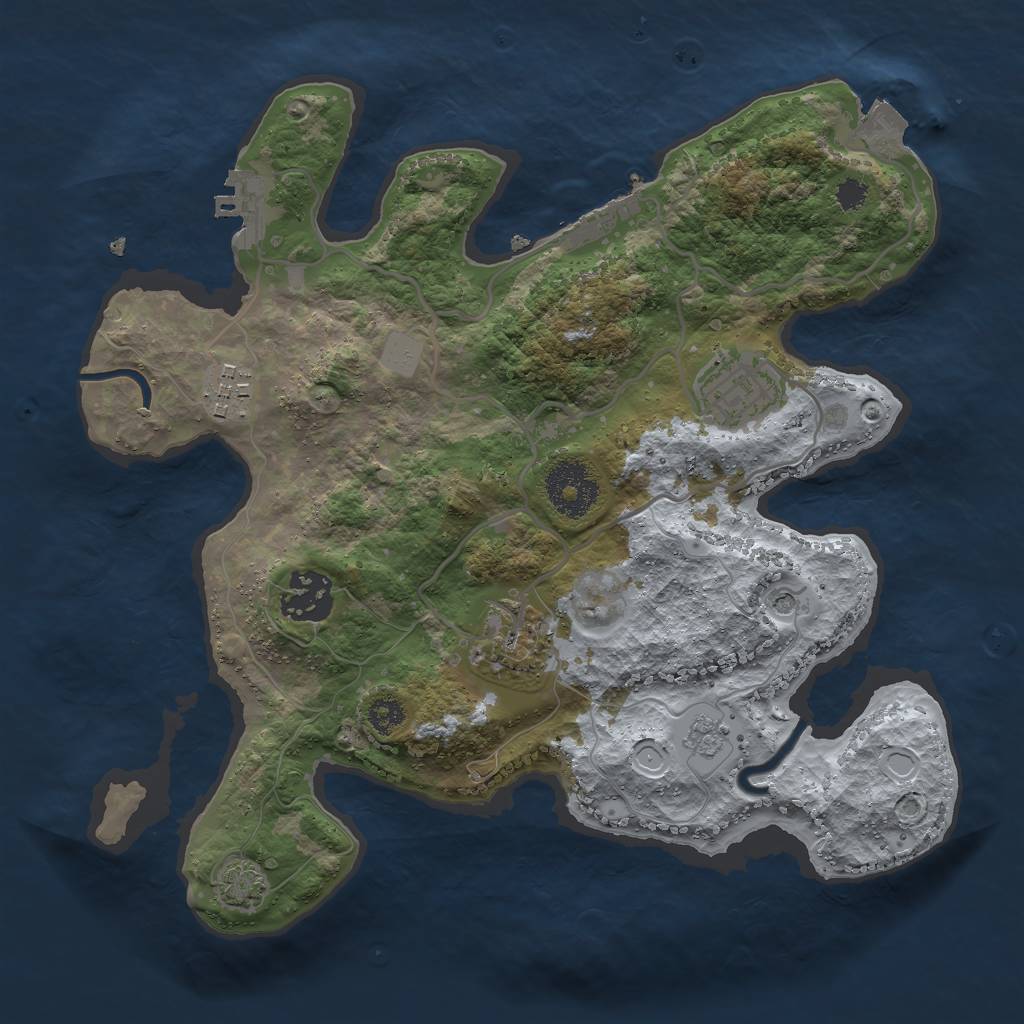 Rust Map: Procedural Map, Size: 2850, Seed: 274328087, 12 Monuments