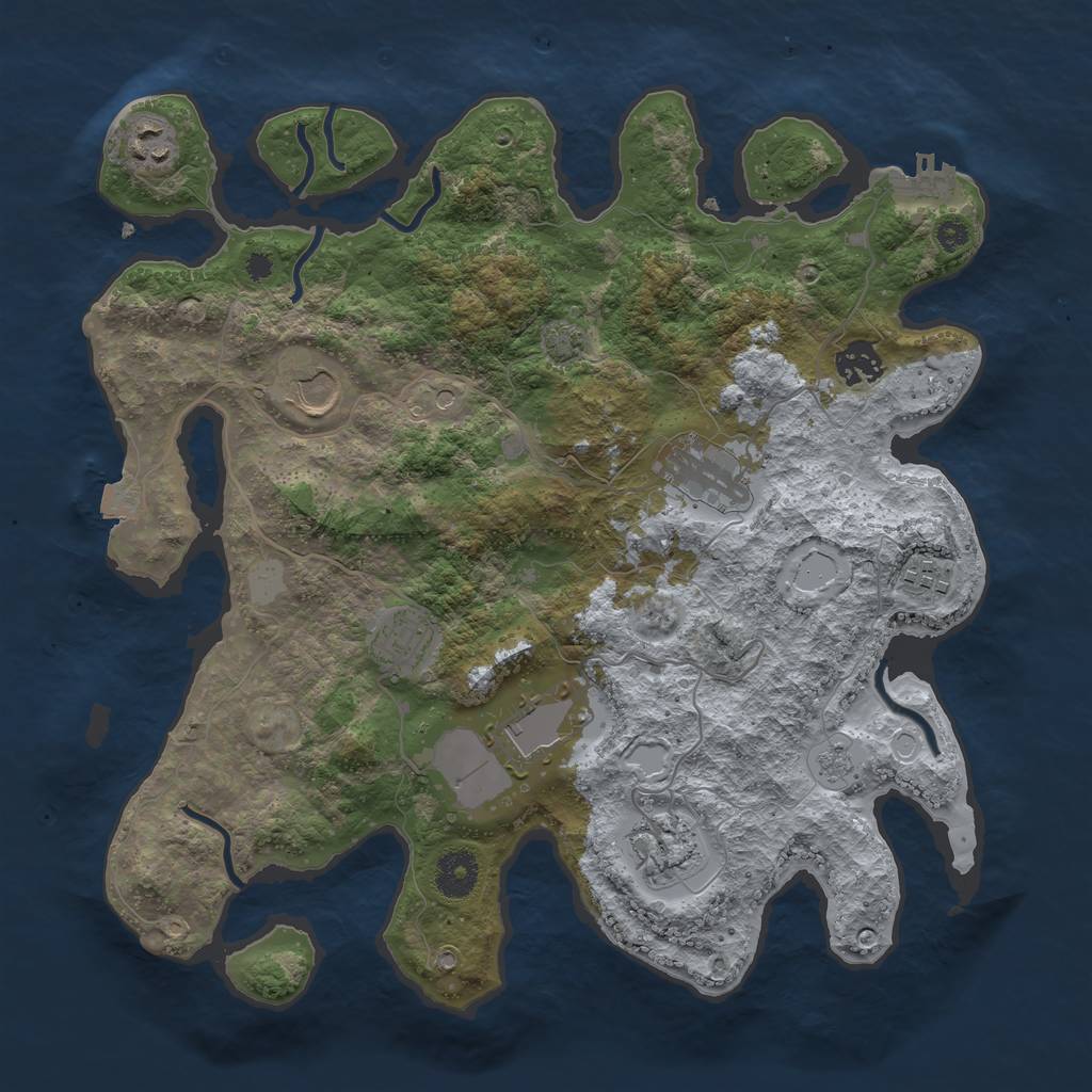 Rust Map: Procedural Map, Size: 3600, Seed: 10912, 15 Monuments