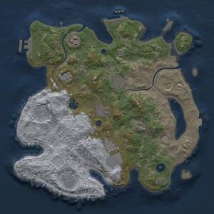 Thumbnail Rust Map: Procedural Map, Size: 3500, Seed: 363246955, 14 Monuments