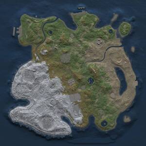 Thumbnail Rust Map: Procedural Map, Size: 3500, Seed: 363246955, 14 Monuments