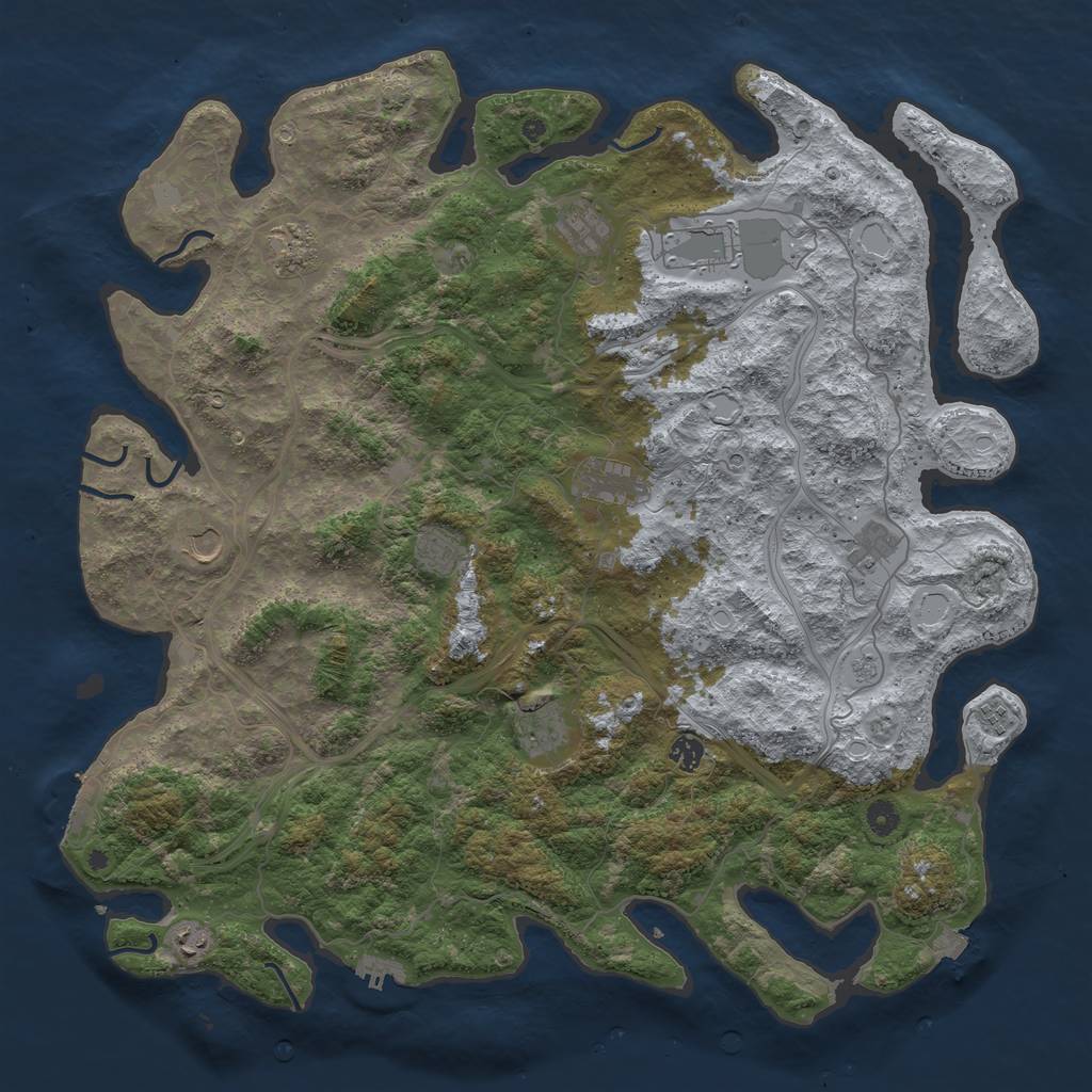 Rust Map: Procedural Map, Size: 4802, Seed: 1429280755, 19 Monuments