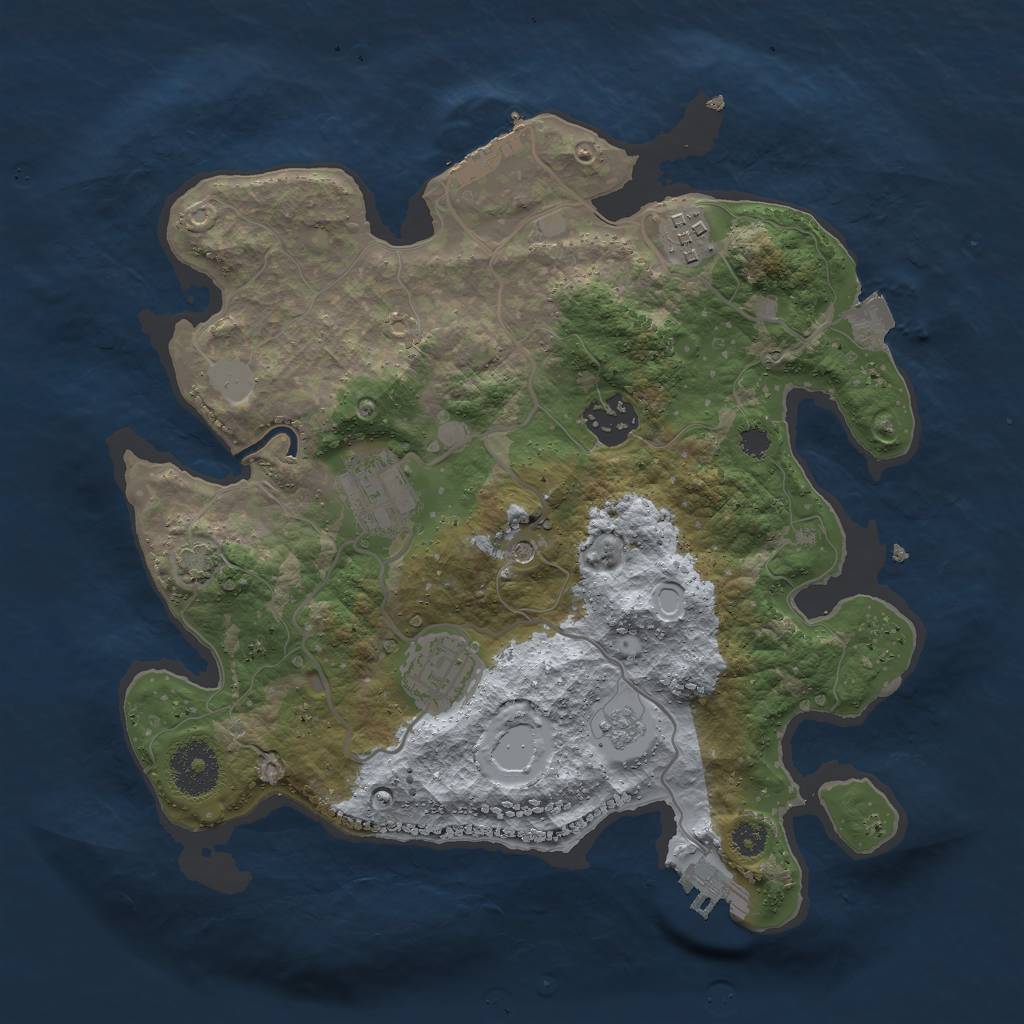 Rust Map: Procedural Map, Size: 3000, Seed: 723633253, 12 Monuments