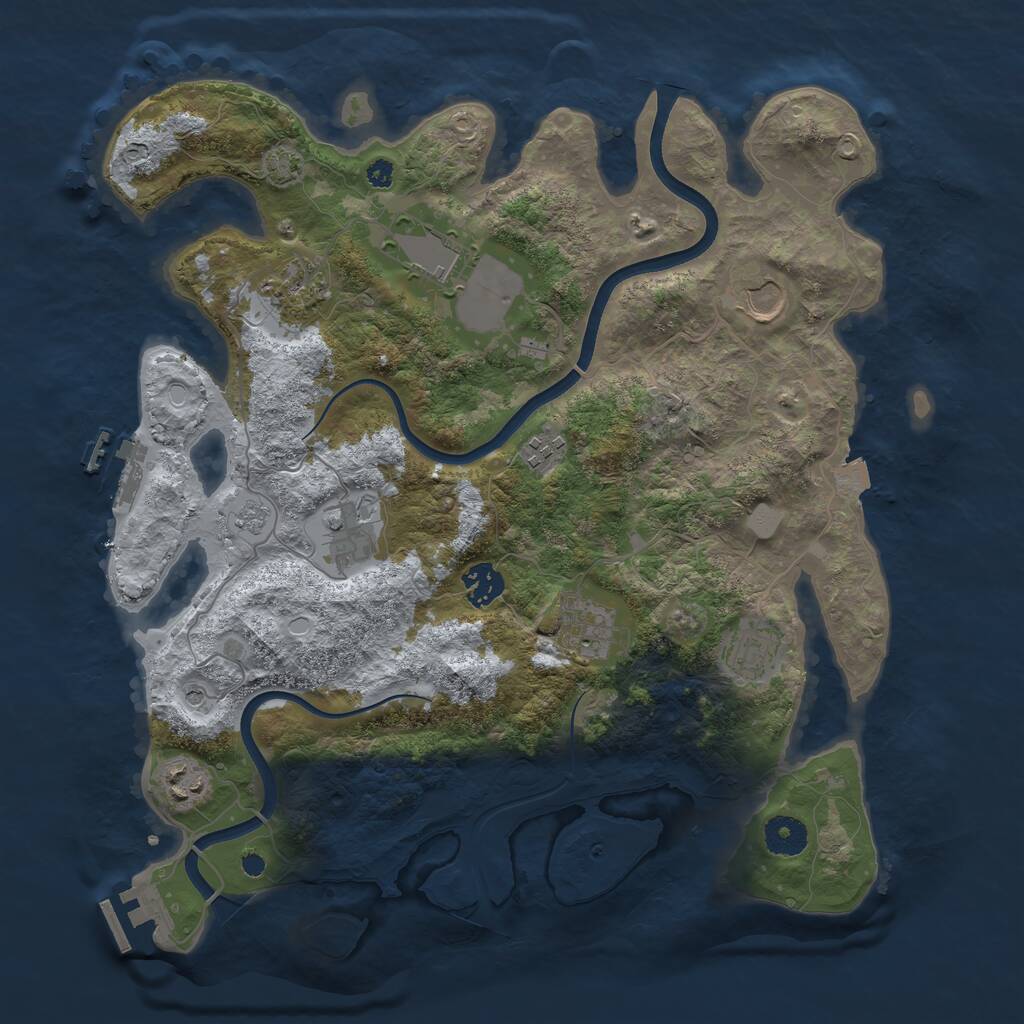 Rust Map: Procedural Map, Size: 3700, Seed: 7124938, 15 Monuments