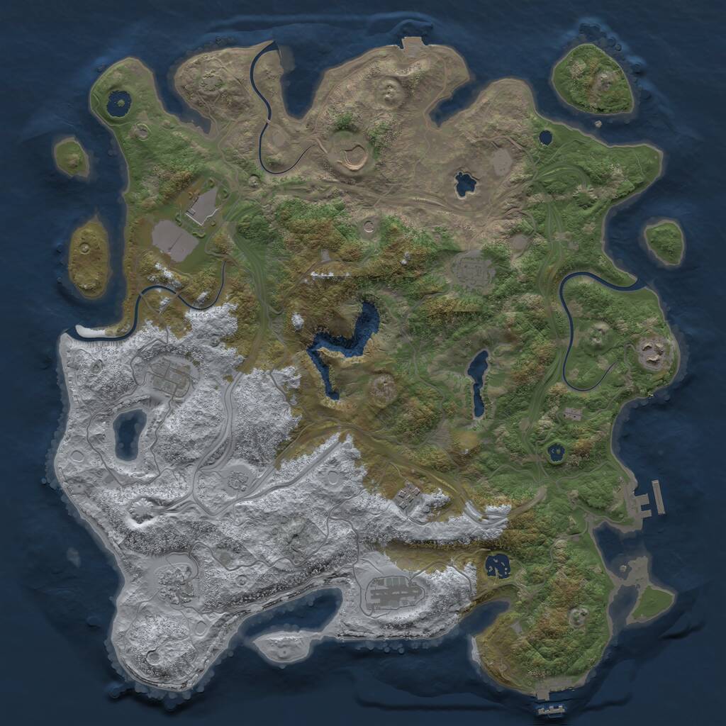Rust Map: Procedural Map, Size: 4250, Seed: 72240, 15 Monuments