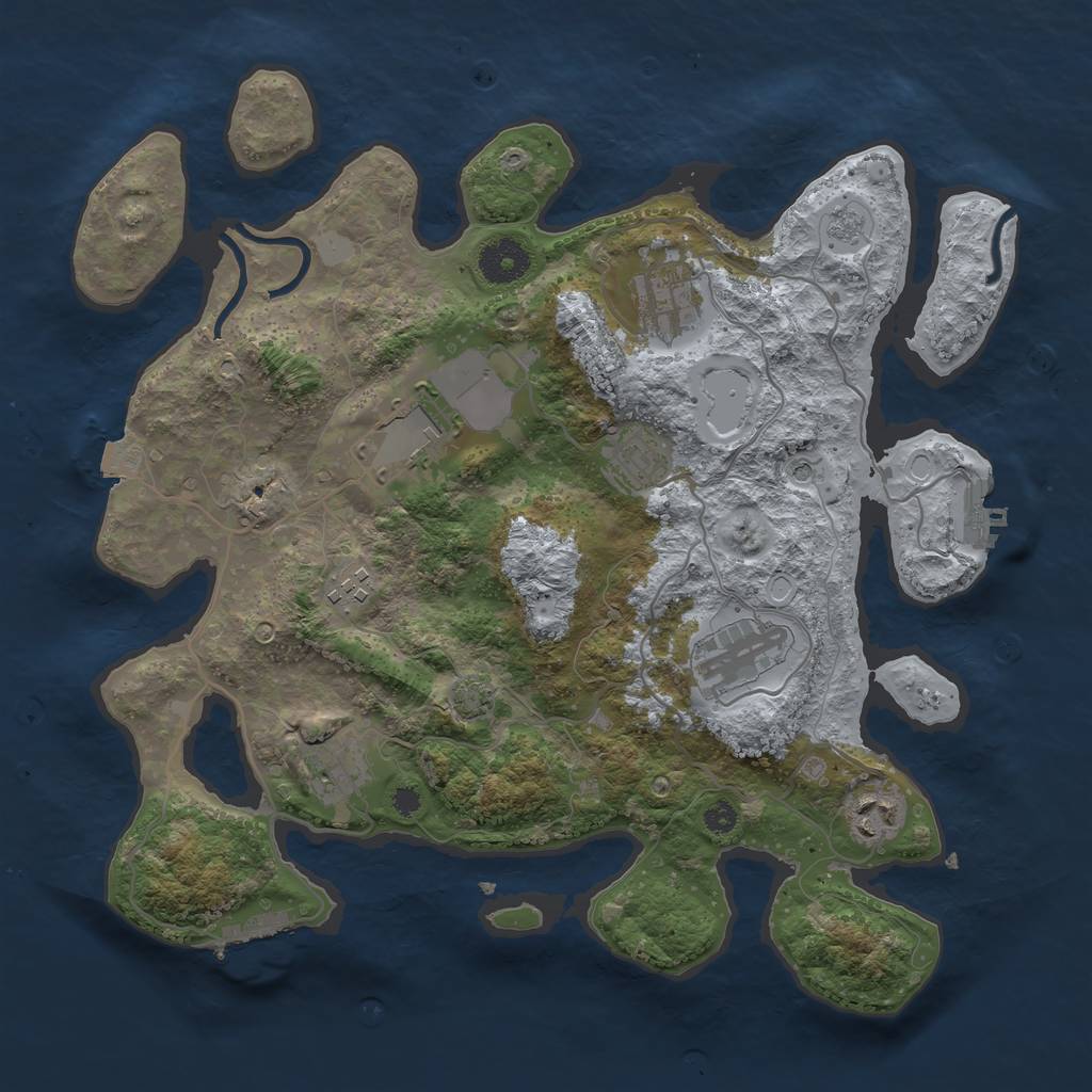 Rust Map: Procedural Map, Size: 3500, Seed: 1982847954, 15 Monuments