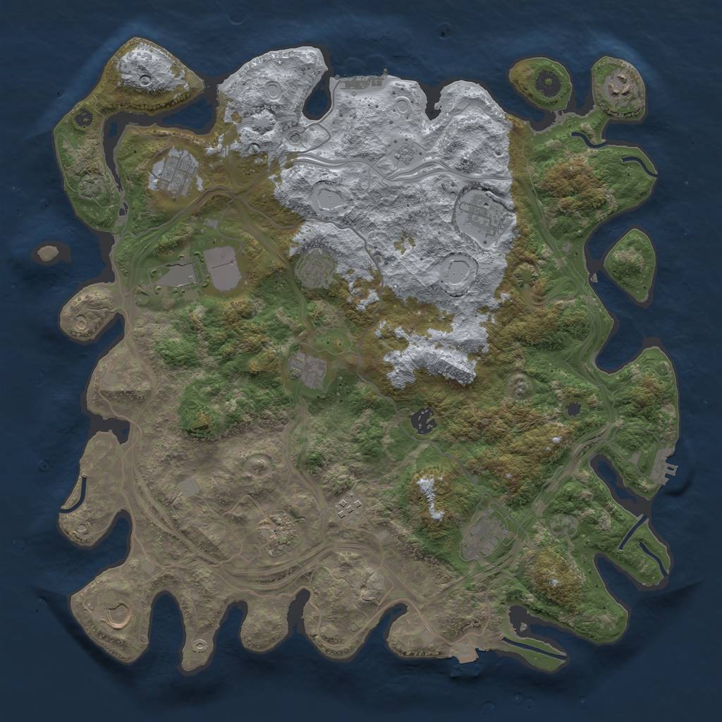 Rust Map: Procedural Map, Size: 4250, Seed: 68009406, 19 Monuments