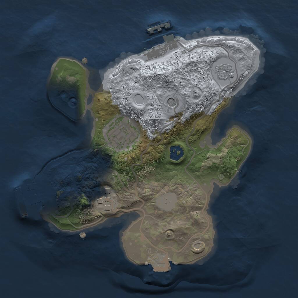 Rust Map: Procedural Map, Size: 2000, Seed: 1234567895, 7 Monuments
