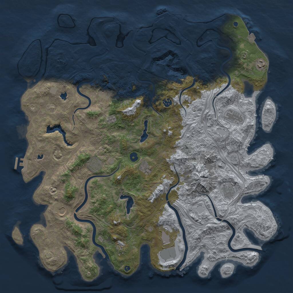 Rust Map: Procedural Map, Size: 5000, Seed: 1032988540, 17 Monuments