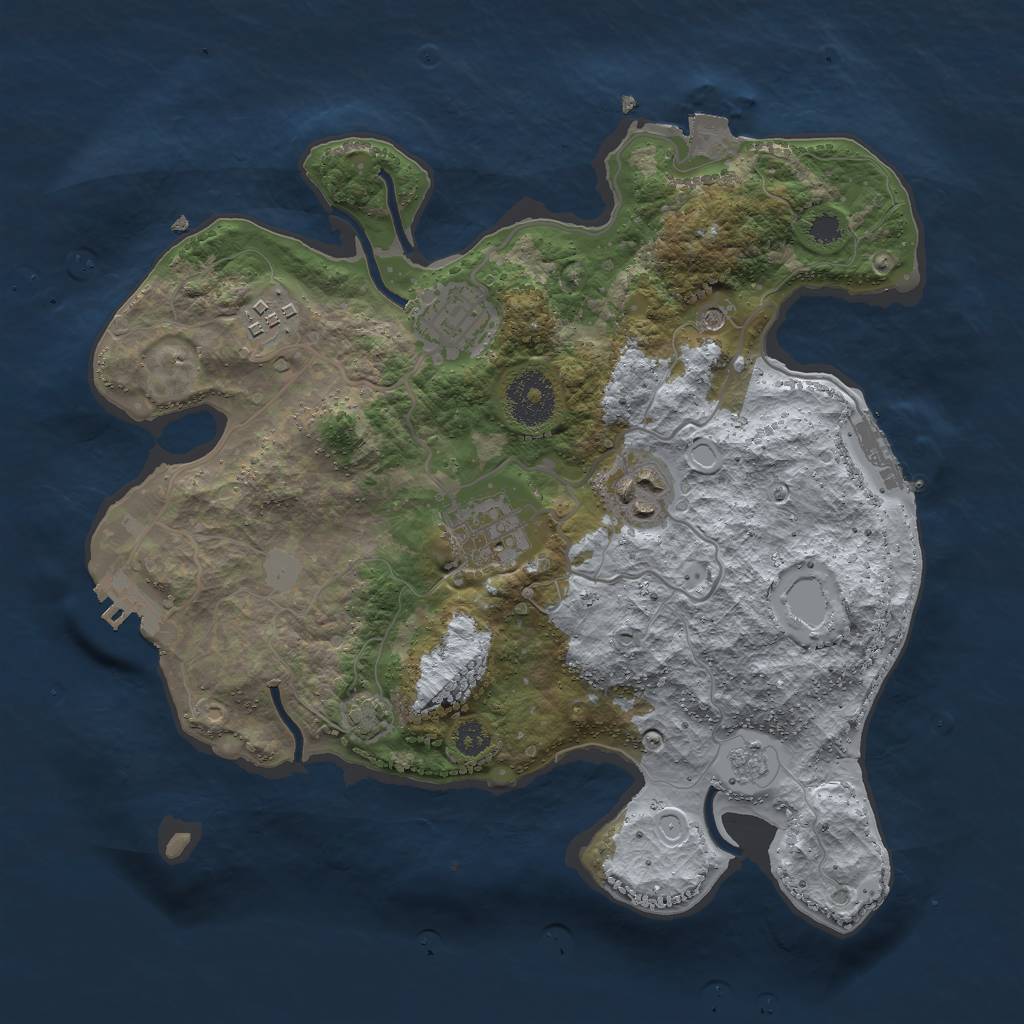 Rust Map: Procedural Map, Size: 3000, Seed: 16398, 12 Monuments