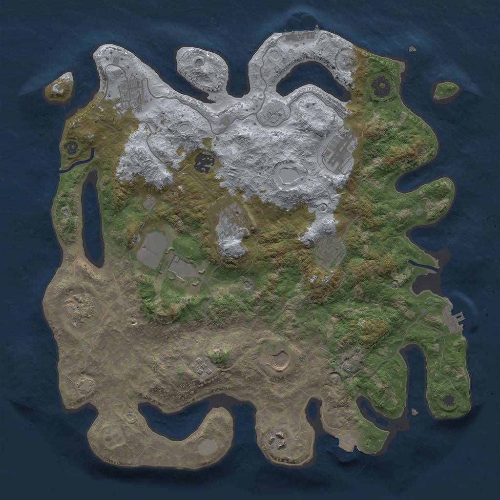 Rust Map: Procedural Map, Size: 3750, Seed: 682984, 18 Monuments