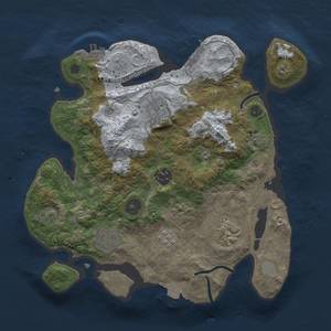 Thumbnail Rust Map: Procedural Map, Size: 3000, Seed: 644546368, 13 Monuments