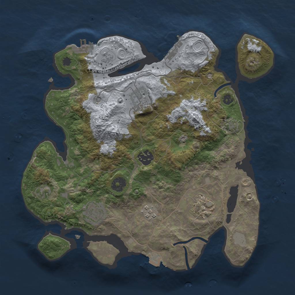 Rust Map: Procedural Map, Size: 3000, Seed: 644546368, 13 Monuments