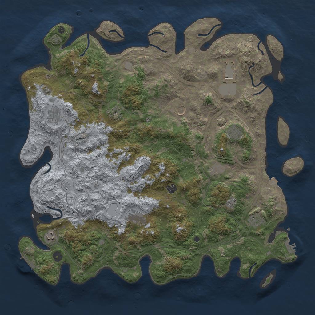 Rust Map: Procedural Map, Size: 4800, Seed: 1248356795, 19 Monuments