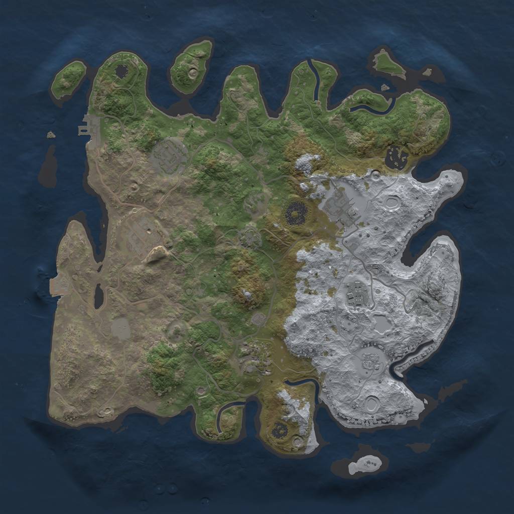 Rust Map: Procedural Map, Size: 3250, Seed: 111234, 12 Monuments