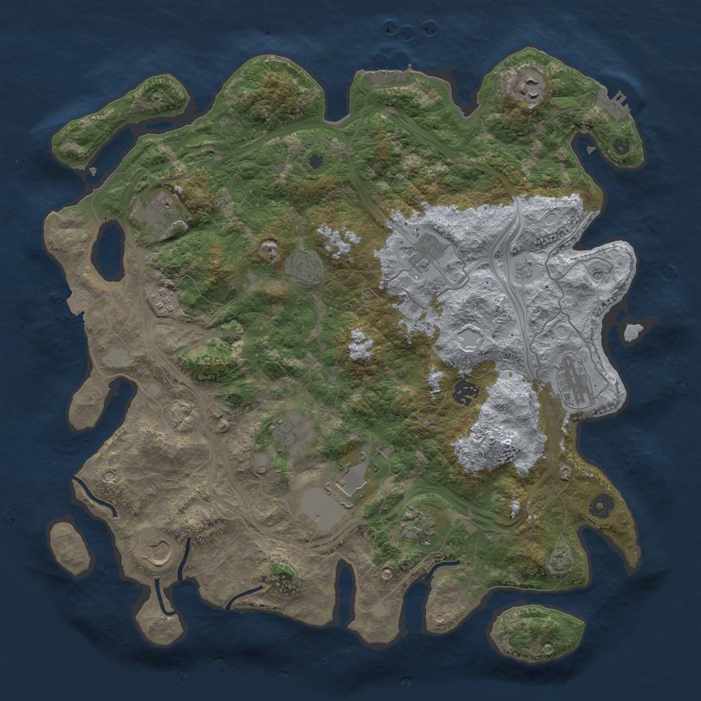 Rust Map: Procedural Map, Size: 4250, Seed: 13370815, 19 Monuments