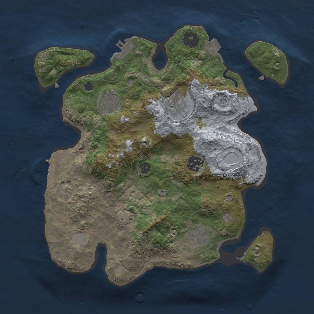 Rust Map: Procedural Map, Size: 3000, Seed: 5804, 11 Monuments