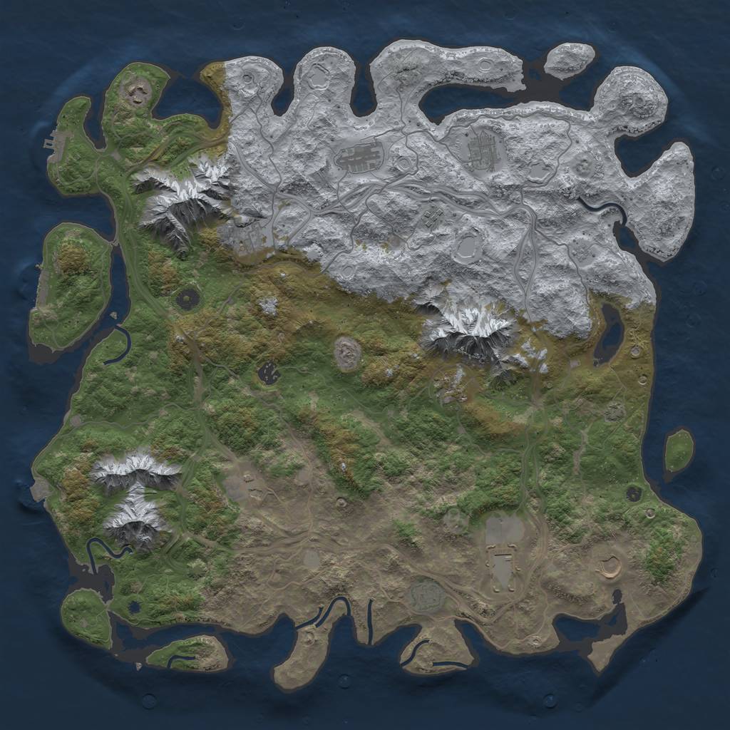 Rust Map: Procedural Map, Size: 5000, Seed: 387186047, 19 Monuments
