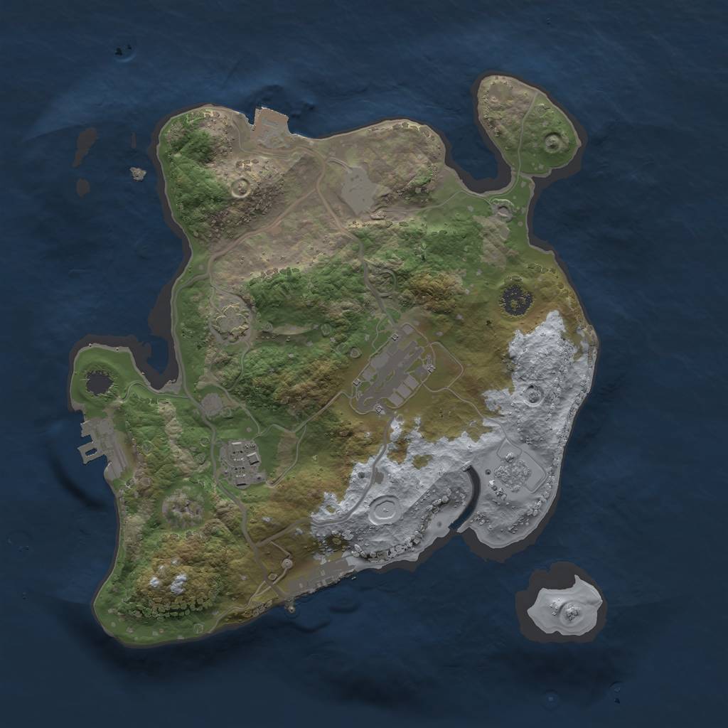 Rust Map: Procedural Map, Size: 2500, Seed: 267171504, 9 Monuments