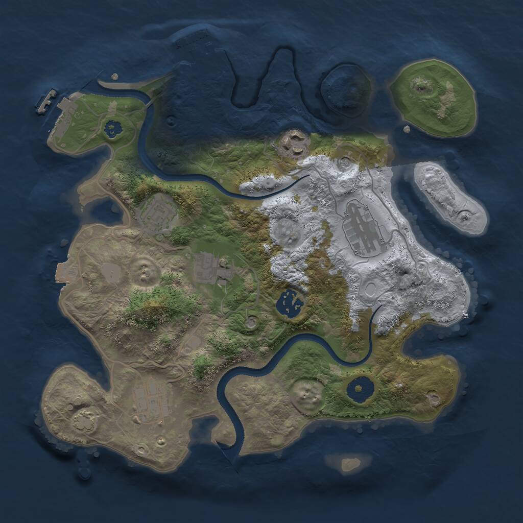 Rust Map: Procedural Map, Size: 3000, Seed: 1922789650, 11 Monuments