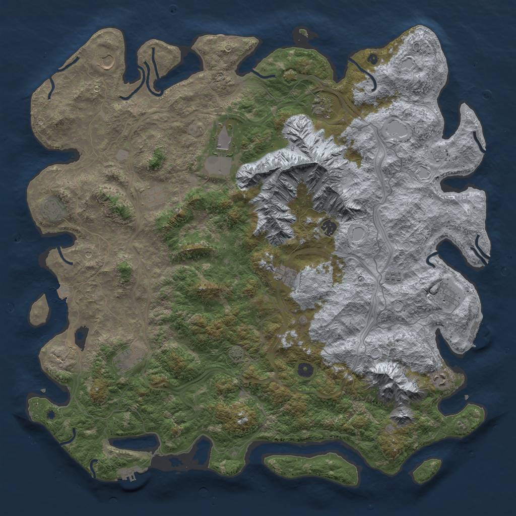 Rust Map: Procedural Map, Size: 5222, Seed: 942790562, 19 Monuments