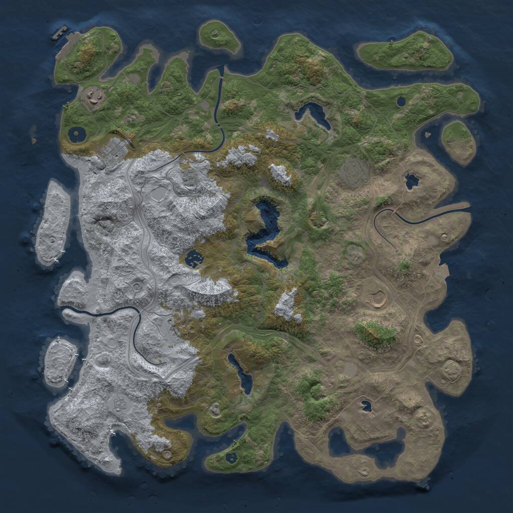 Rust Map: Procedural Map, Size: 4500, Seed: 1987564734, 12 Monuments
