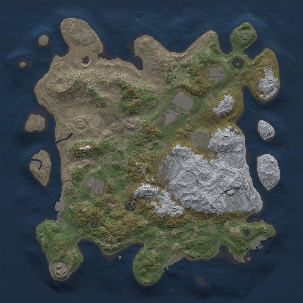 Rust Map: Procedural Map, Size: 4000, Seed: 336394165, 17 Monuments