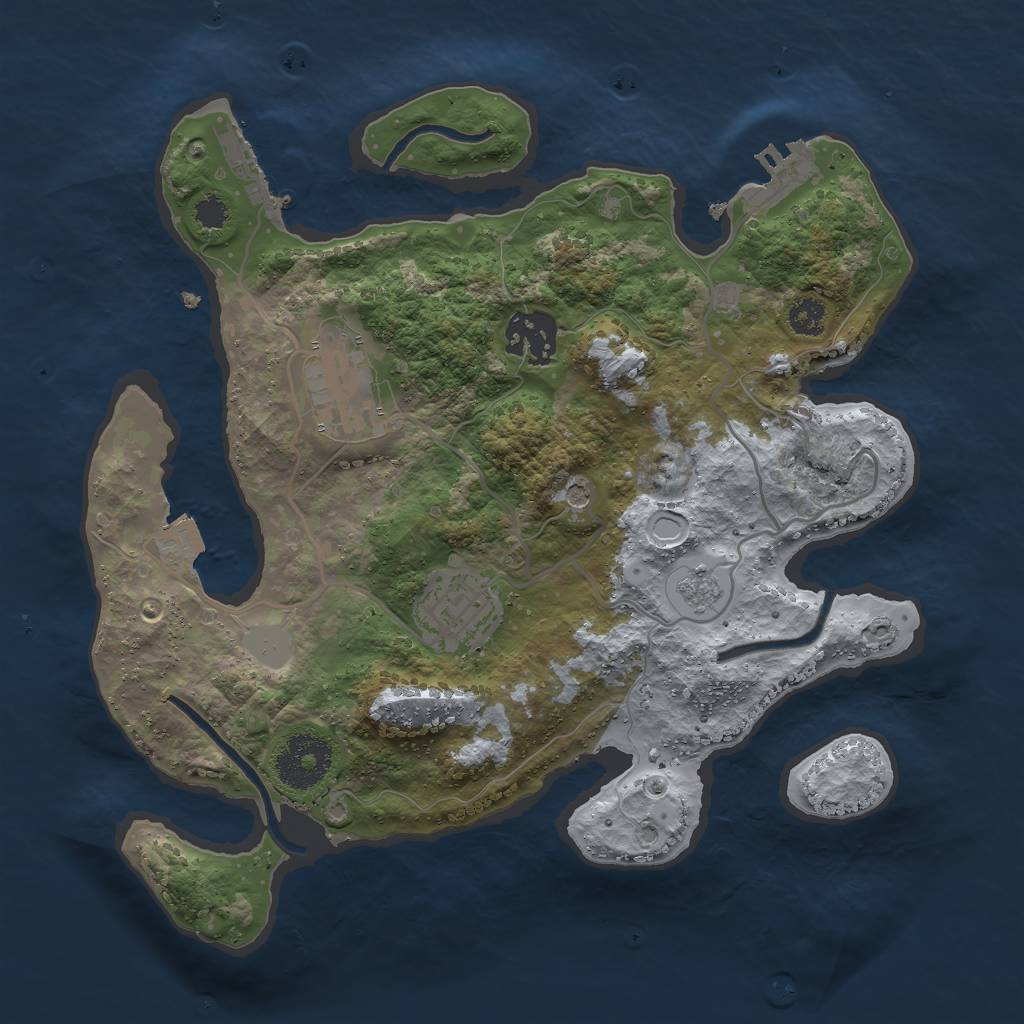 Rust Map: Procedural Map, Size: 2800, Seed: 987457, 10 Monuments