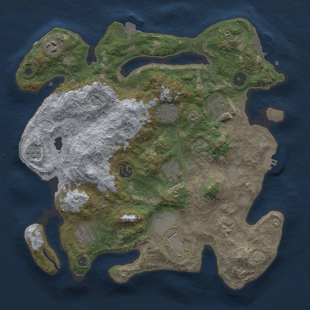 Rust Map: Procedural Map, Size: 3500, Seed: 315648, 17 Monuments