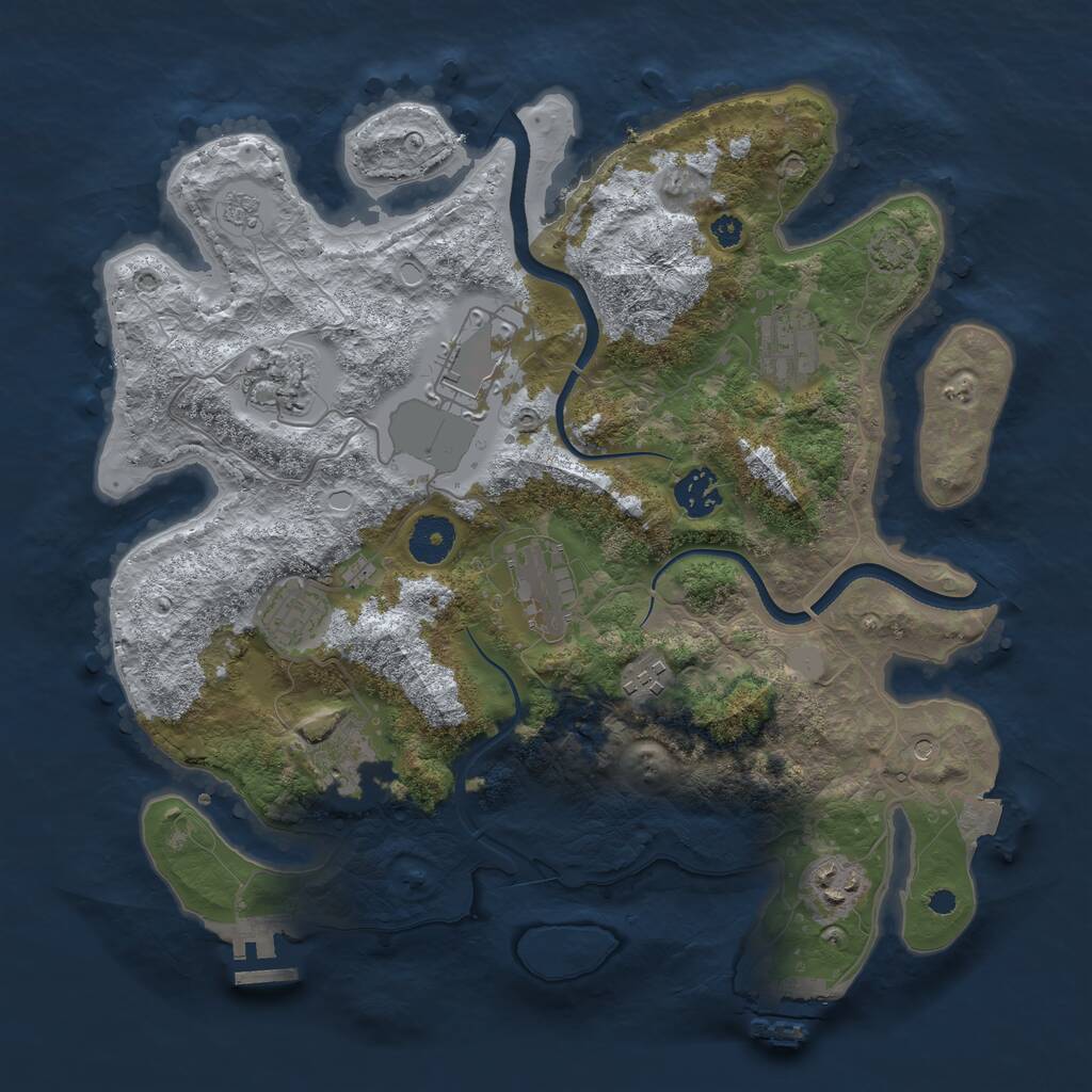 Rust Map: Procedural Map, Size: 3500, Seed: 21472591, 15 Monuments