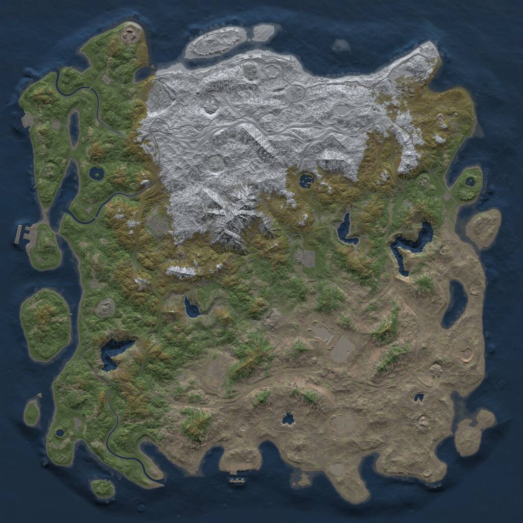 Rust Map: Procedural Map, Size: 5500, Seed: 163316510, 17 Monuments