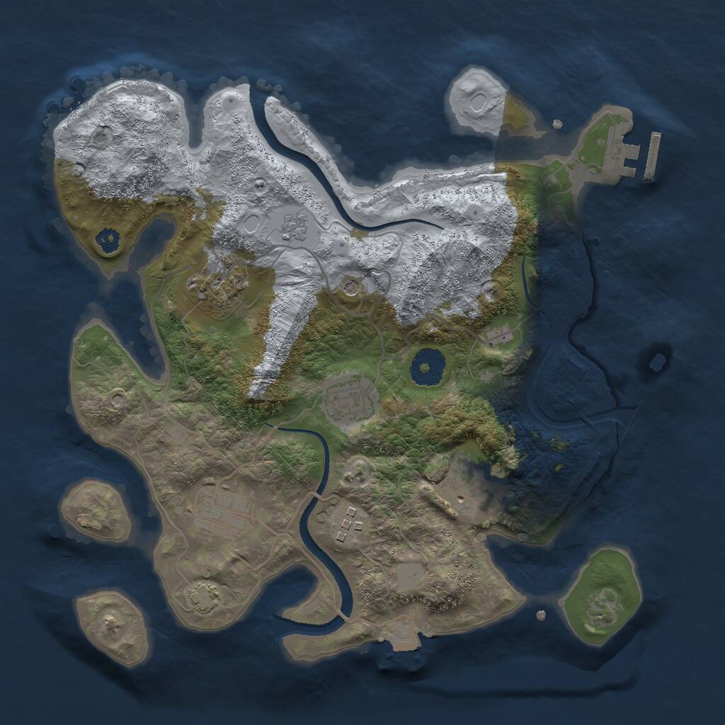 Rust Map: Procedural Map, Size: 3000, Seed: 15578, 10 Monuments