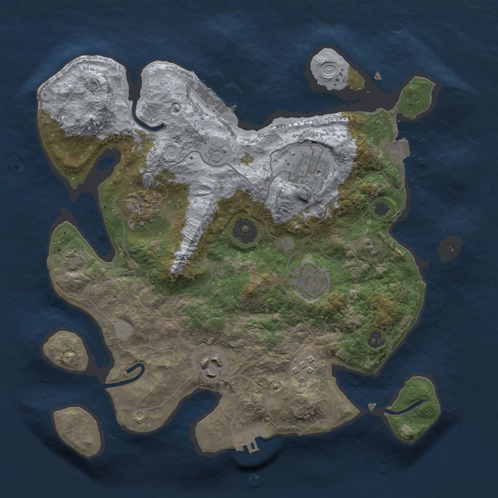 Rust Map: Procedural Map, Size: 3000, Seed: 15578, 12 Monuments