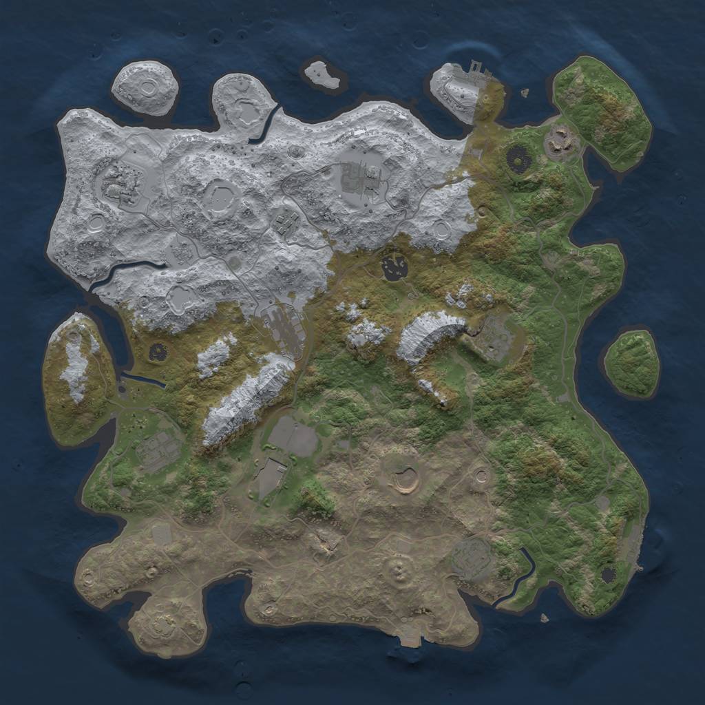 Rust Map: Procedural Map, Size: 4000, Seed: 459833193, 19 Monuments