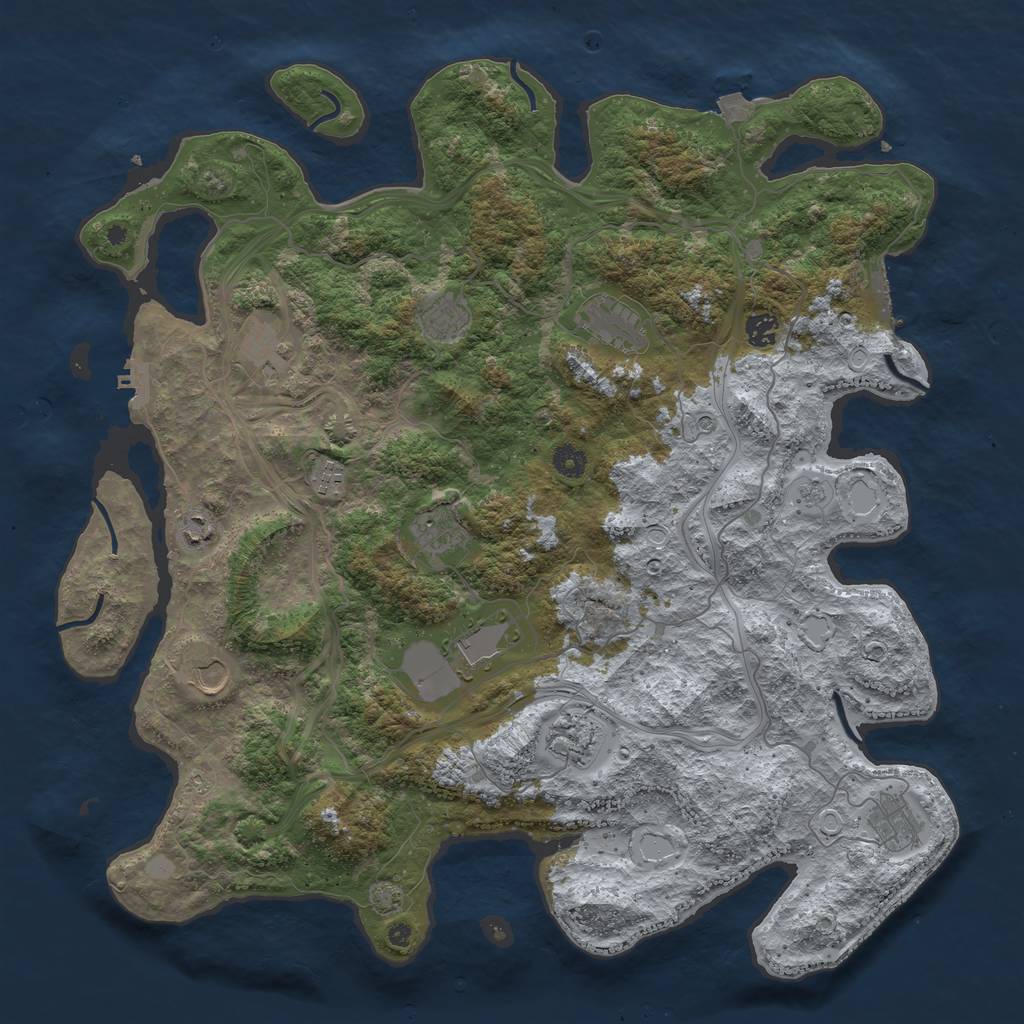 Rust Map: Procedural Map, Size: 4500, Seed: 1883302197, 19 Monuments
