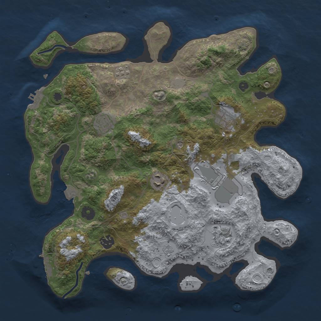 Rust Map: Procedural Map, Size: 3500, Seed: 730292448, 15 Monuments