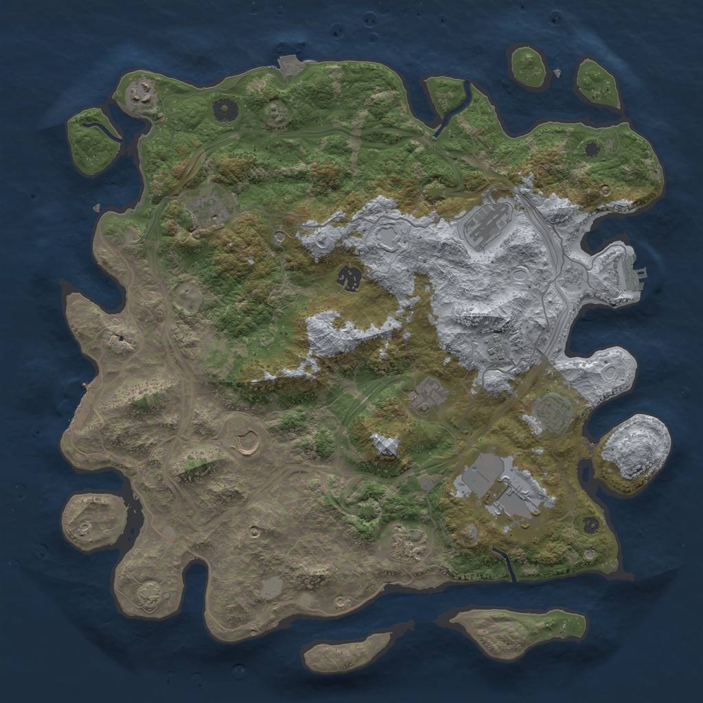 Rust Map: Procedural Map, Size: 4300, Seed: 86433003, 18 Monuments