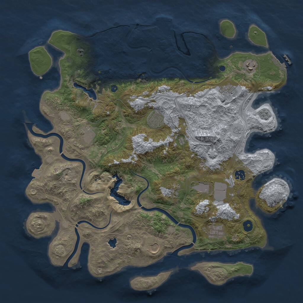 Rust Map: Procedural Map, Size: 4300, Seed: 86433003, 16 Monuments