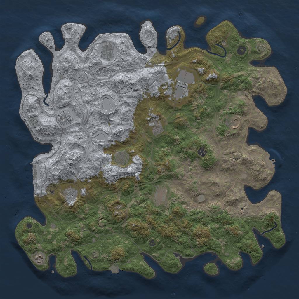 Rust Map: Procedural Map, Size: 4800, Seed: 490686309, 19 Monuments