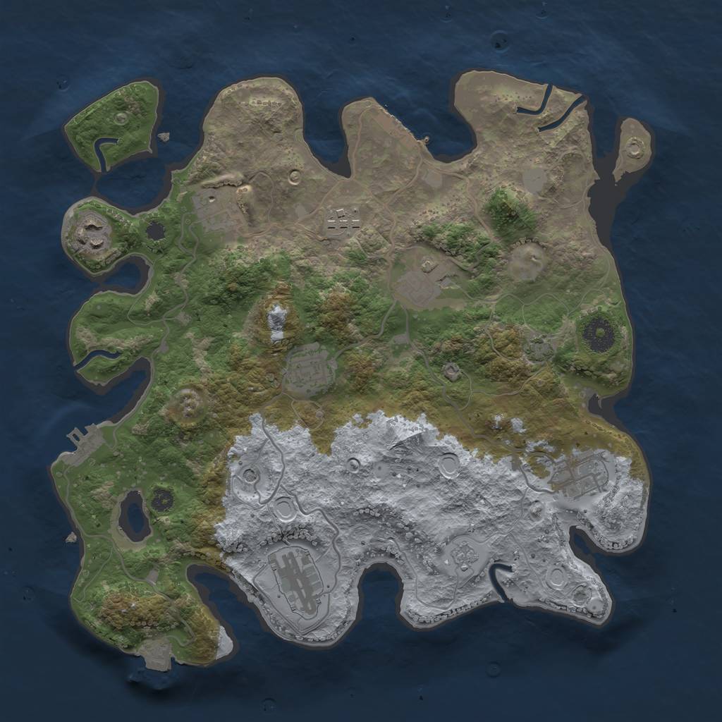 Rust Map: Procedural Map, Size: 3300, Seed: 665683233, 15 Monuments