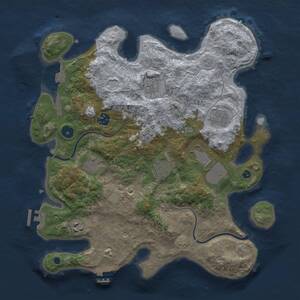 Thumbnail Rust Map: Procedural Map, Size: 3700, Seed: 253615499, 14 Monuments