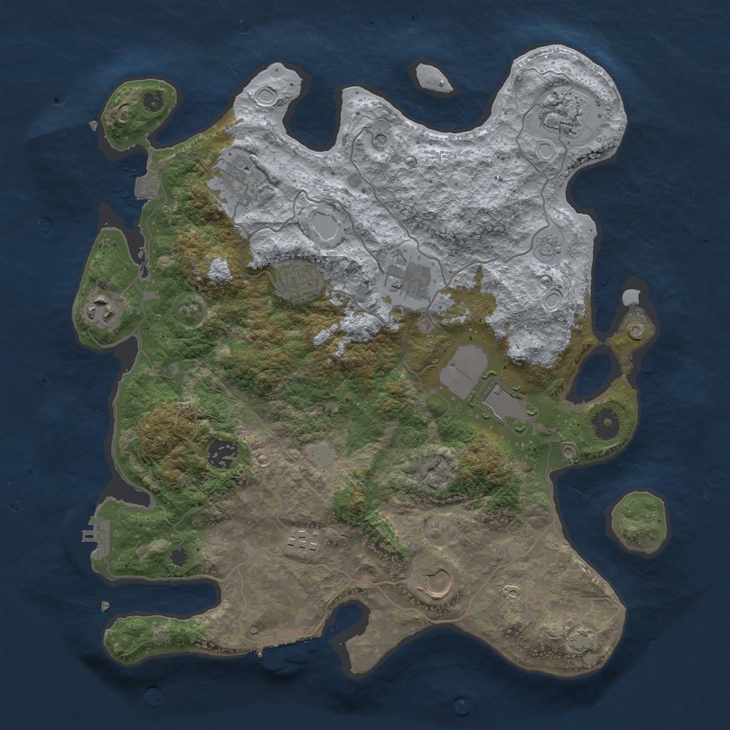 Rust Map: Procedural Map, Size: 3700, Seed: 253615499, 17 Monuments