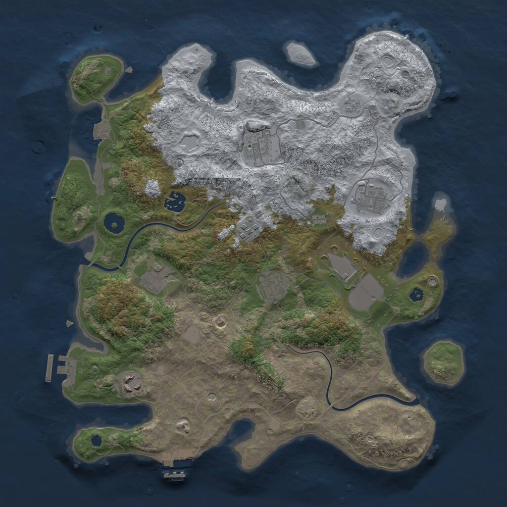 Rust Map: Procedural Map, Size: 3700, Seed: 253615499, 14 Monuments