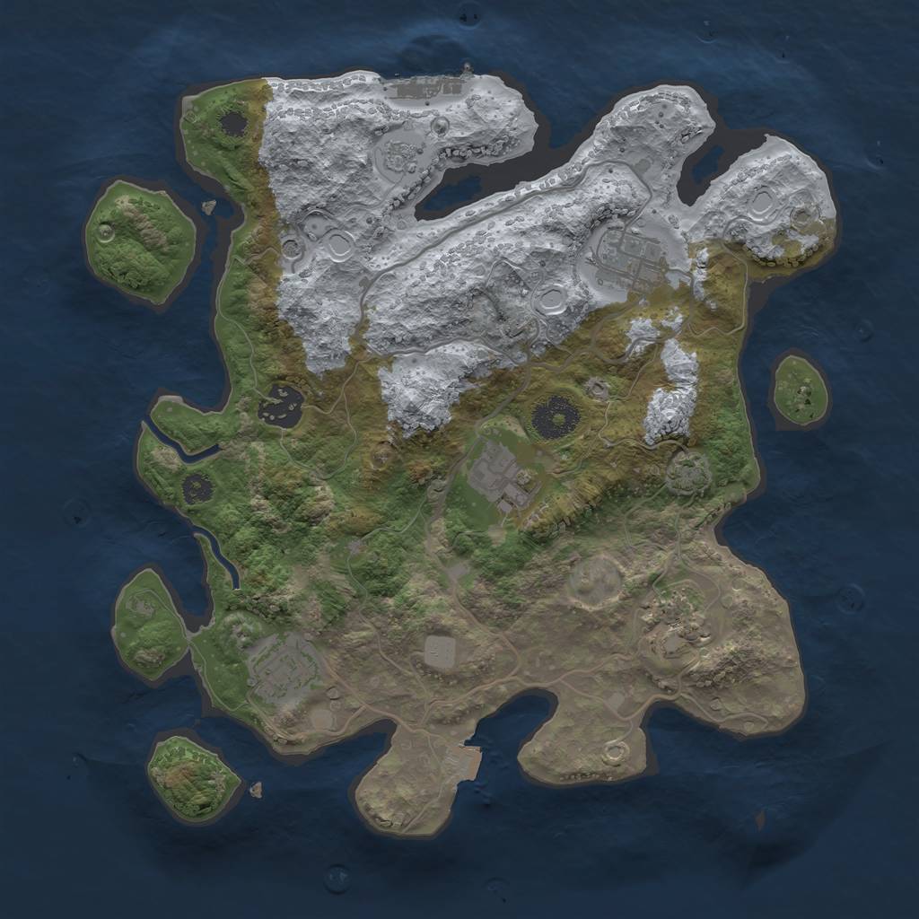 Rust Map: Procedural Map, Size: 3100, Seed: 1774224291, 12 Monuments